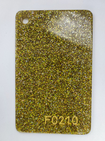 Дизайнерское оргстекло с глиттером 3х1220х2440 мм F-210 золотой